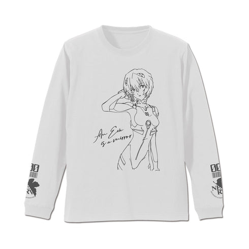 『EVANGELION』綾波レイ 袖リブロングスリーブTシャツ ホワイト M