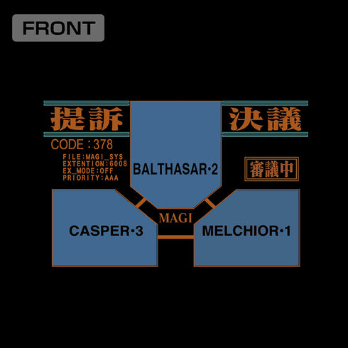 『EVANGELION』新世紀エヴァンゲリオン MAGIシステム Tシャツ ブラック M
