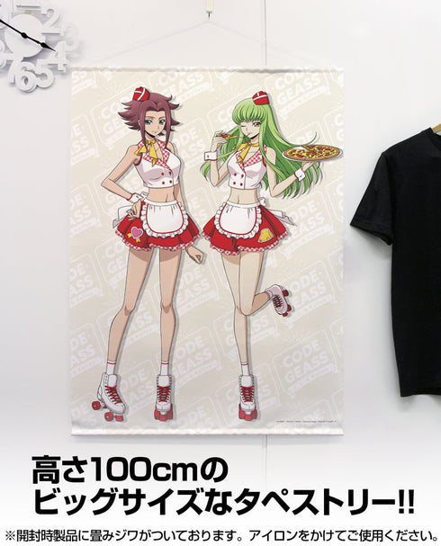 『コードギアス 反逆のルルーシュ』描き下ろし C.C.&カレン 100cmタペストリー アメリカンダイナーVer.