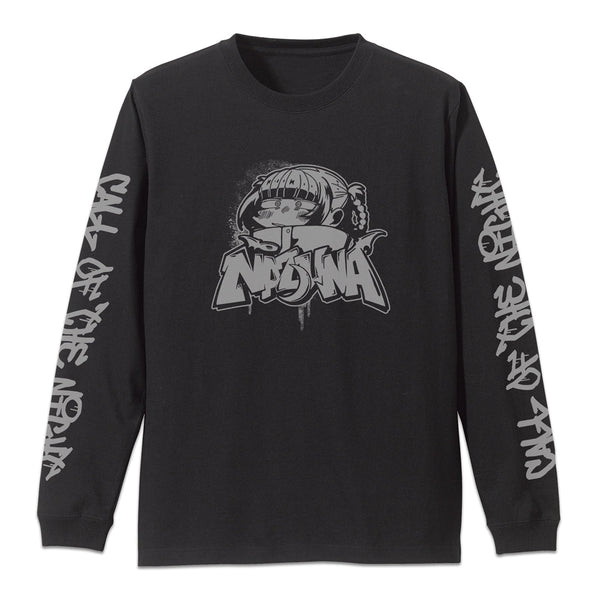 『よふかしのうた Season2』ナズナ ペイントアート 袖リブロングスリーブTシャツ ブラック L