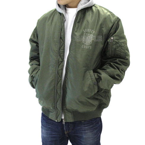 『進撃の巨人』調査兵団 MA-1ジャケット Ver.2.0 モス L