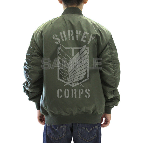 『進撃の巨人』調査兵団 MA-1ジャケット Ver.2.0 モス XL