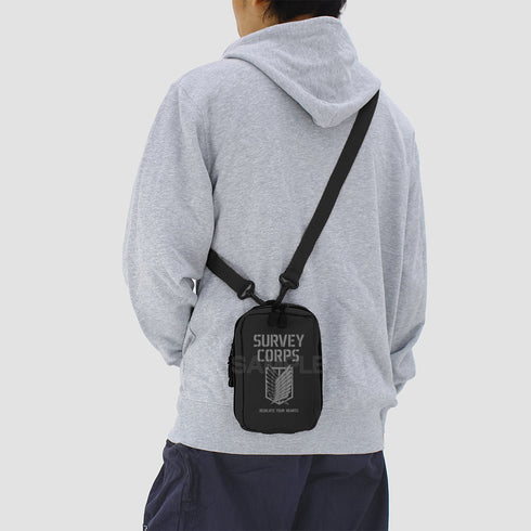 『進撃の巨人』調査兵団 ミニショルダーポーチ ブラック