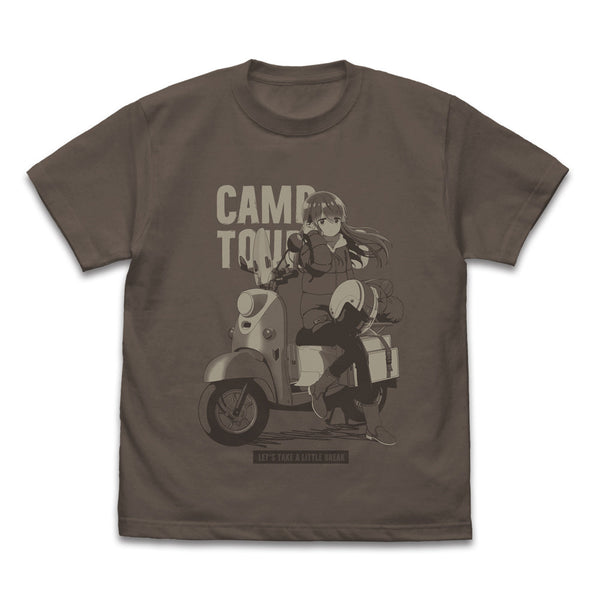 『ゆるキャン△ SEASON3』描き下ろし 志摩リン Tシャツ バイクでひといきVer. チャコール S