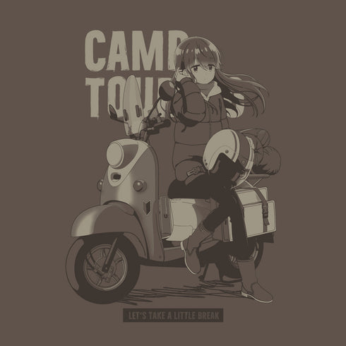 『ゆるキャン△ SEASON3』描き下ろし 志摩リン Tシャツ バイクでひといきVer. チャコール L