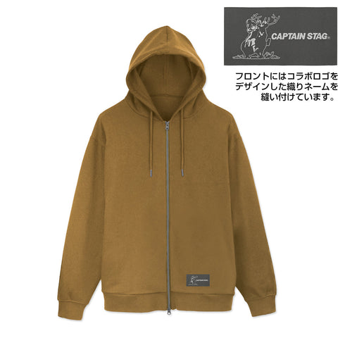 『ゆるキャン△×キャプテンスタッグ』ジップパーカー ブラック XXL