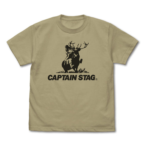 『ゆるキャン△×キャプテンスタッグ』Tシャツ サンドカーキ M