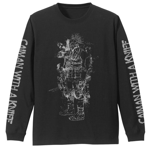 『ドロヘドロ』ナイフを持ったカイマン 袖リブロングスリーブTシャツ ブラック S