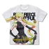 "Rock Is a Lady's Pastime" Original Illustration by Ririsa Suzunomiya Full-Print T-Shirt: Bondage Costume Ver. White, Size M