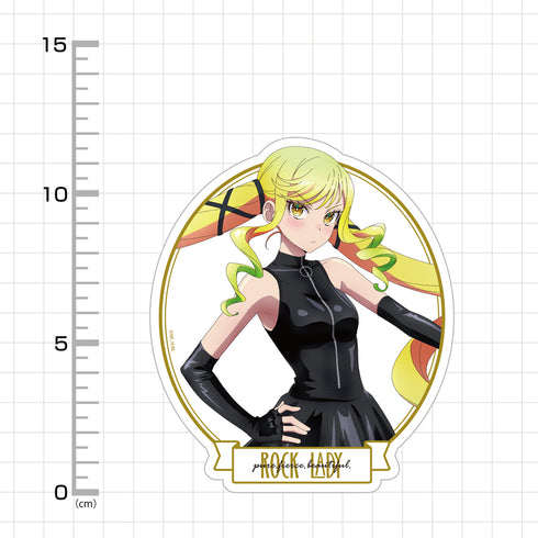 "Rock Is a Lady's Pastime" Original Illustration by Ririsa Suzunomiya Outdoor-Use Sticker: Bondage Costume Ver.