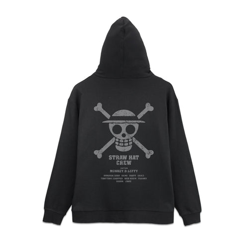 『ワンピース ONE PIECE』麦わらの一味 ジップパーカー ミックスグレー XL