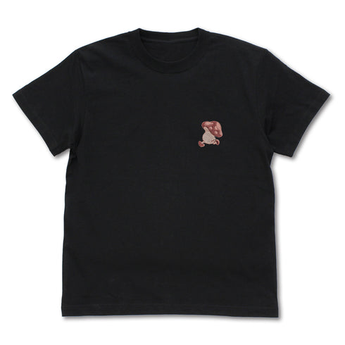 『ダンジョン飯』歩き茸 ワンポイント刺繍Tシャツ ブラック XL