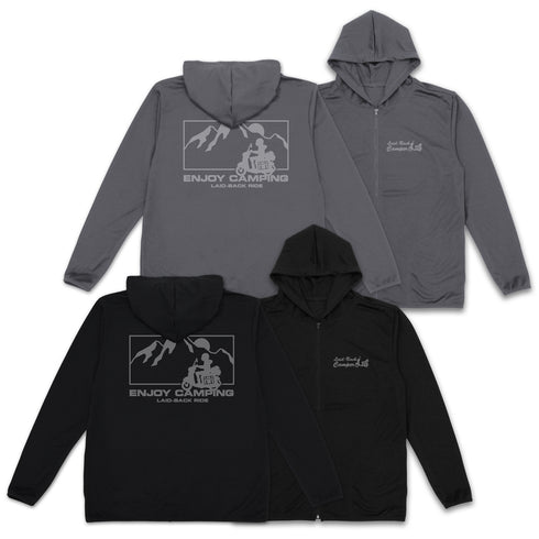 《悠哉露营△ 第三季》剪影款自行车主题 志摩凛 轻薄速干连帽衫 黑色 M码