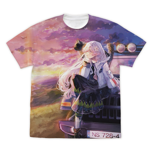 『HYKE:NorthernLight(s)』ハイク フルグラフィックTシャツ ホワイト XL