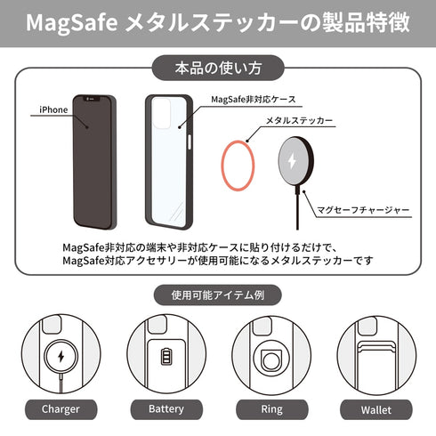 《Chikawa》MagSafe兼容金属贴纸 八字纹