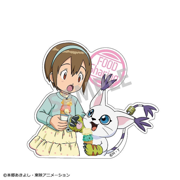 『デジモンアドベンチャー』ダイカットステッカー_ 八神ヒカリ&テイルモン_ 食べ物わけっこ