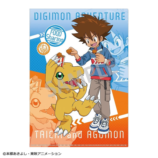 『デジモンアドベンチャー』A4シングルクリアファイル_八神太一&アグモン 八神ヒカリ&テイルモン_ 食べ物わけっこ