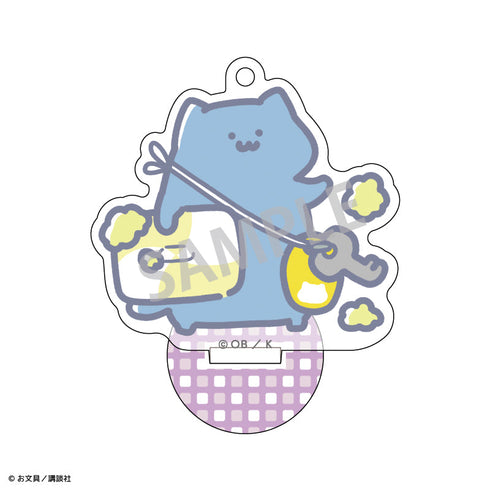 『お文具といっしょ』アクリルスタンドキーホルダー/猫さん_バスタイム