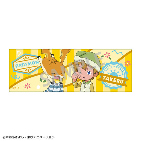 『デジモンアドベンチャー』ロングスクエア缶バッジ_ 高石タケル&パタモン/ 寝起き