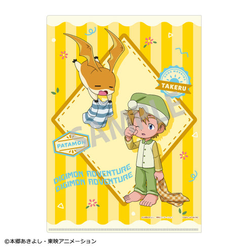 『デジモンアドベンチャー』A4シングルクリアファイル_石田ヤマト&ガブモン 高石タケル&パタモン/ 寝起き