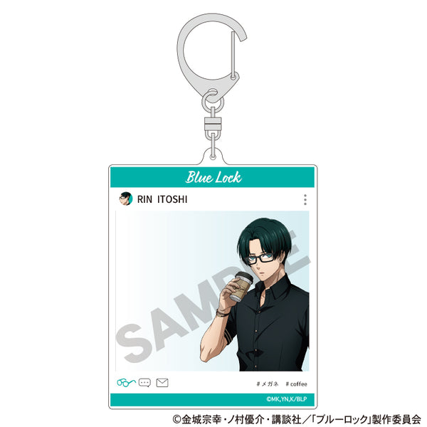 『ブルーロック』SNS風アクリルキーホルダー 糸師凛 休日メガネ