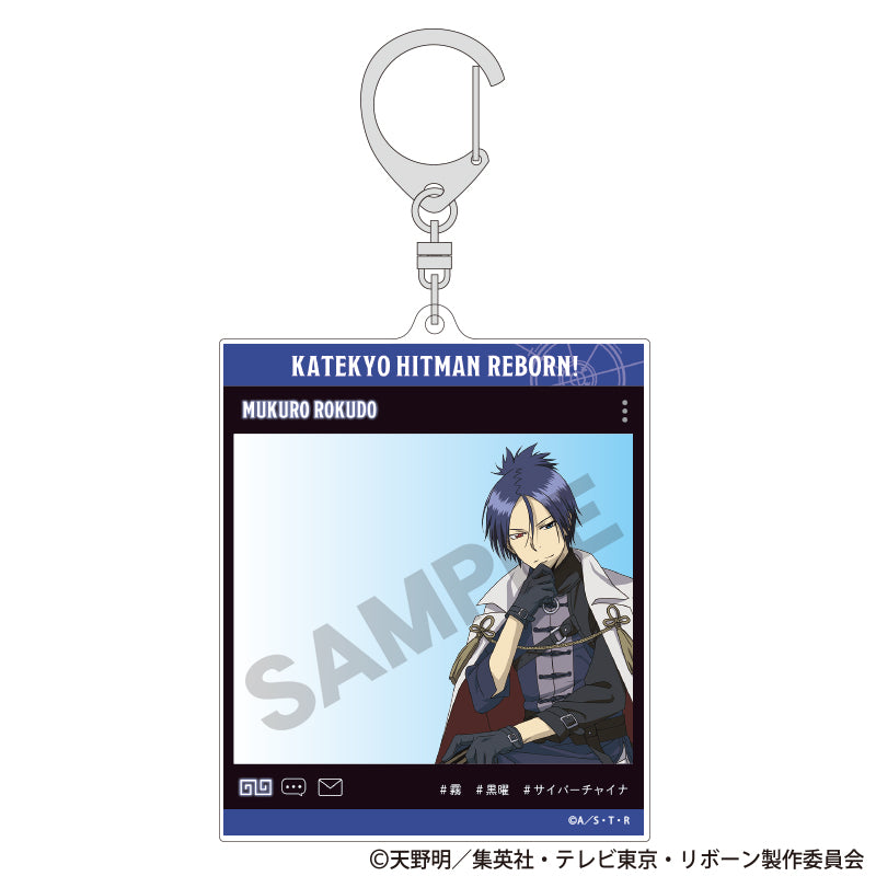 天野明展in京都 アクリルキーホルダー 家庭教師ヒットマンREBORN! 六道骸 家庭教師ヒットマンREBORN!』SNS風アクリルキーホルダー 六道骸
