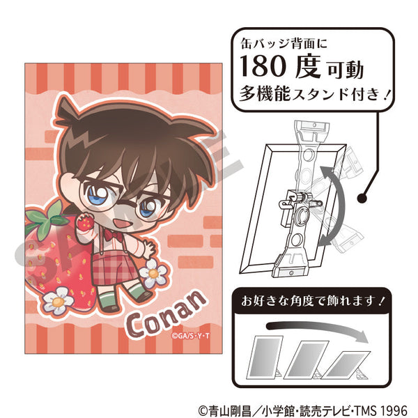 『名探偵コナン』アート缶バッジ 江戸川コナン きゃらペコ いちご狩り【202505再販】