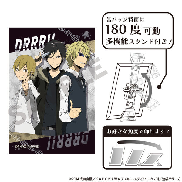 『デュラララ!!×2』アート缶バッジ 紀田正臣&折原臨也&平和島静雄