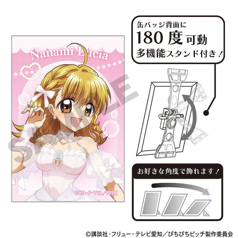 『ぴちぴちピッチ』アート缶バッジ 七海るちあ パールドレス