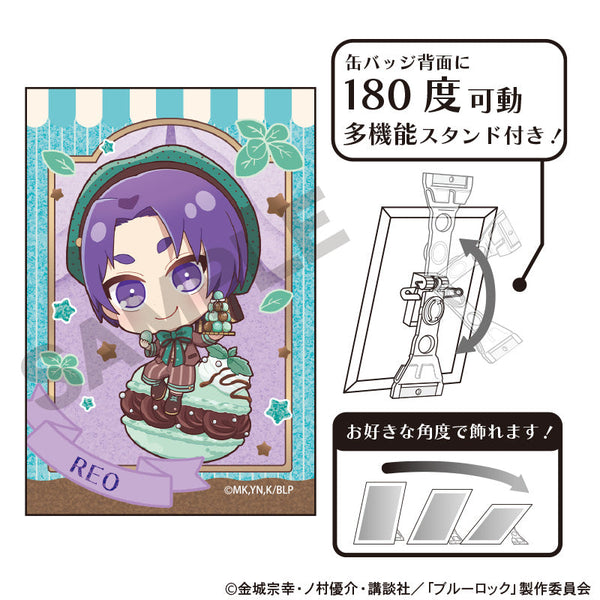 『ブルーロック』グリッターアート缶バッジ 御影玲王 きゃらペコチョコミント