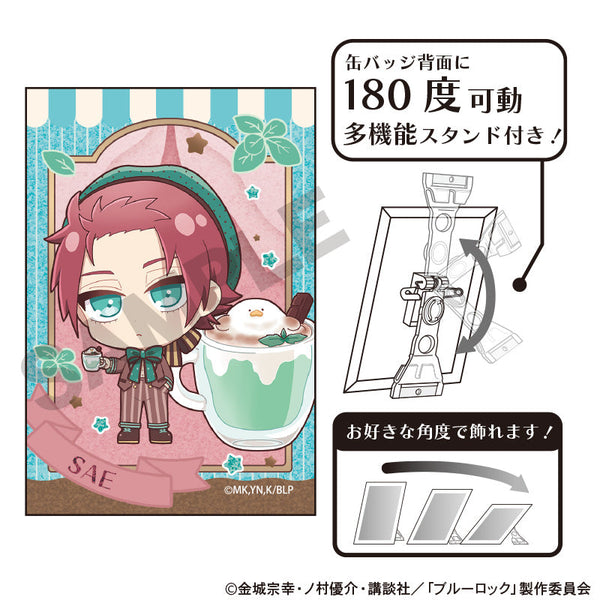 『ブルーロック』グリッターアート缶バッジ 糸師冴 きゃらペコチョコミント