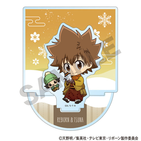 『家庭教師ヒットマンREBORN!』ジオラマアクリルスタンド リボーン&沢田綱吉 冬着物 ミニキャラ