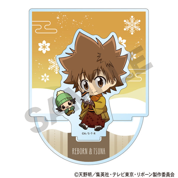 『家庭教師ヒットマンREBORN!』ジオラマアクリルスタンド リボーン&沢田綱吉 冬着物 ミニキャラ