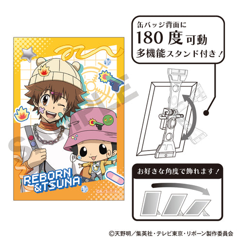 『家庭教師ヒットマンREBORN!』アート缶バッジ リボーン&沢田綱吉 デコラファッション