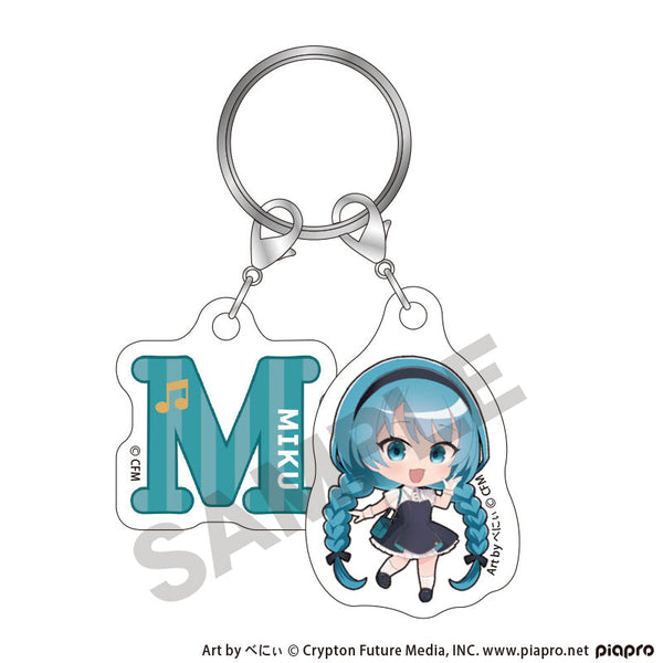 『初音ミク』ちび2連イニシャルキーチェーン クラシカルレトロミニキャラ