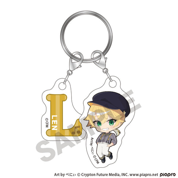 『初音ミク』ちび2連イニシャルキーチェーン 鏡音レン クラシカルレトロミニキャラ
