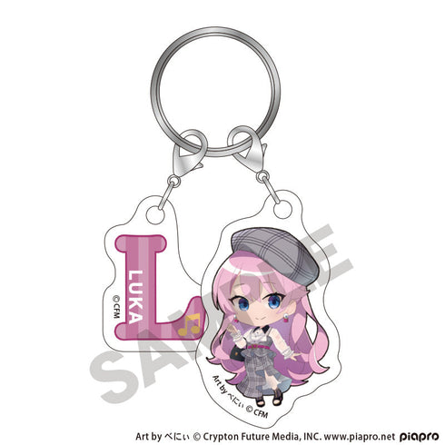 『初音ミク』ちび2連イニシャルキーチェーン 巡音ルカ クラシカルレトロミニキャラ