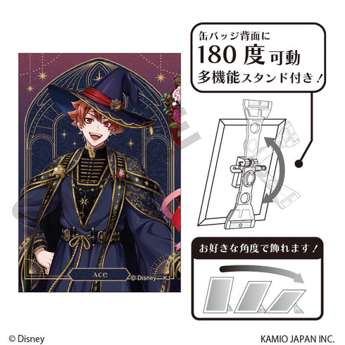 『ディズニー ツイステッドワンダーランド』グリッターアート缶バッジ エース・トラッポラ ブルームバースデー