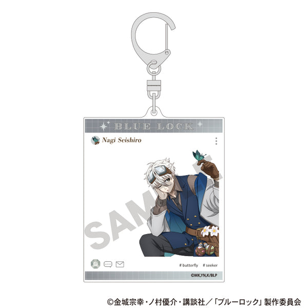 "Blue Lock" Social Media-Style Acrylic Keychain: Seishiro Nagi (Seeker)