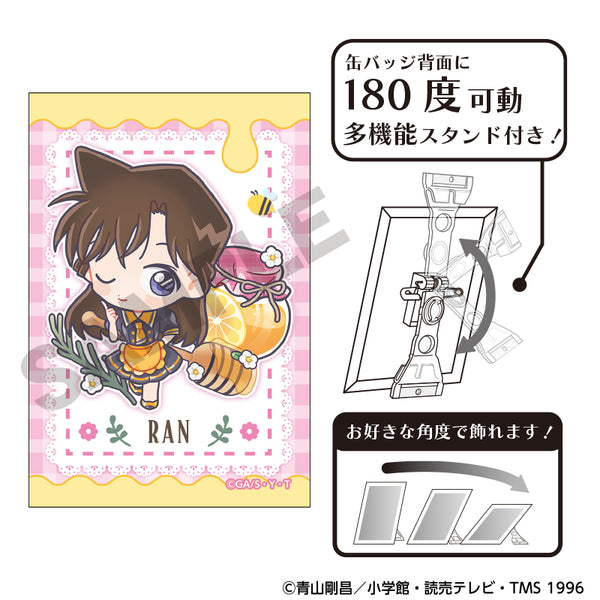『名探偵コナン』アート缶バッジ 毛利蘭 きゃらペコはちみつ