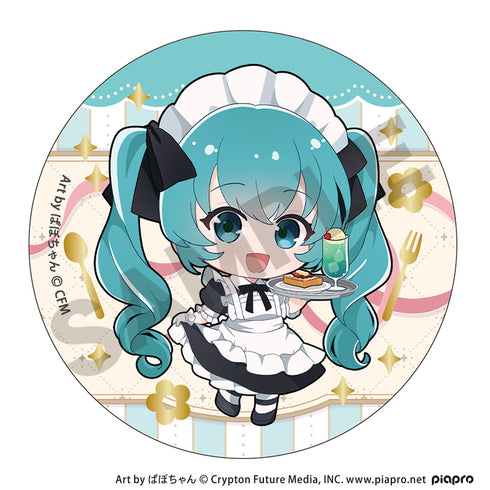 『初音ミク』箔押し缶バッジ レトロ喫茶【BOX】