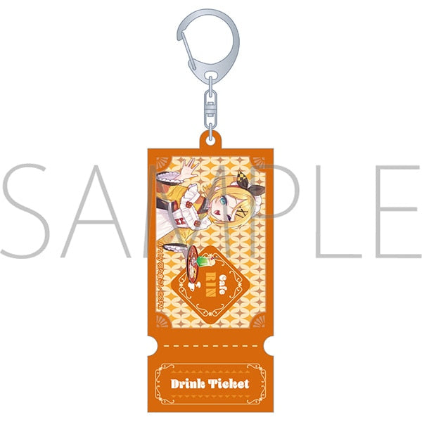 『初音ミクシリーズ』チケット風アクリルキーホルダー/B 鏡音リン 和風喫茶