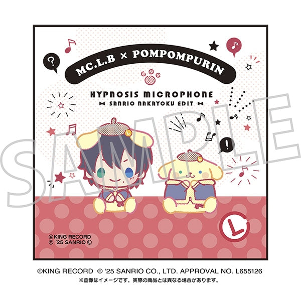 "Hypnosis Mic SANRIO NAKAYOKU EDIT" Embroidered Hand Towel / Saburo Yamada × Pompompurin