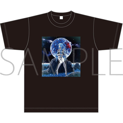 『エヴァンゲリオン』Tシャツ/綾波レイ(ロングヘア)(黒、フリーサイズ)、ぱちんこシン・エヴァンゲリオン