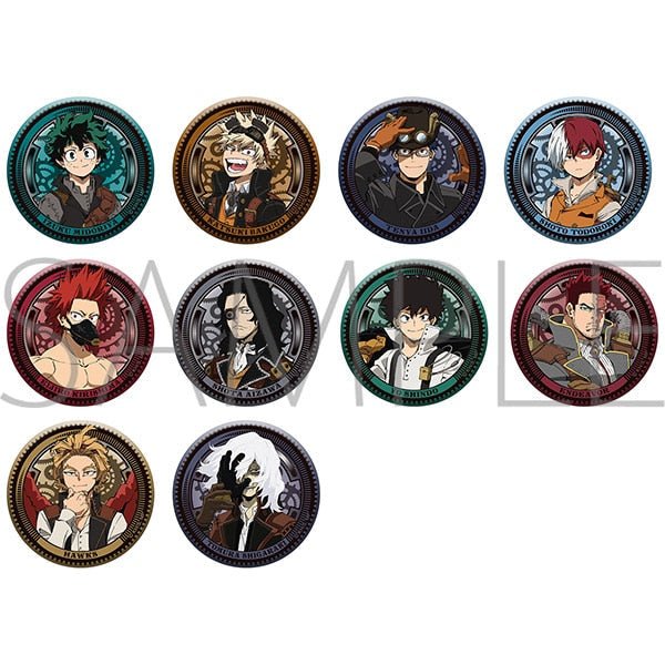 『僕のヒーローアカデミア』メタル缶バッジコレクション【全10種】 スチームパンクVer.【BOX】