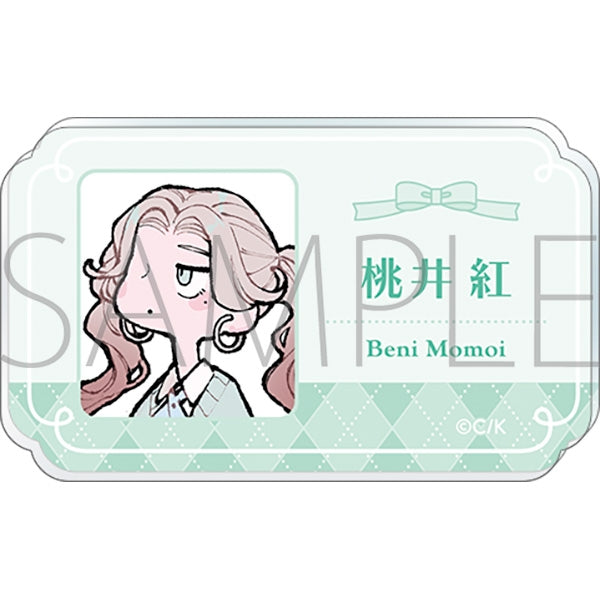 "Fall in Love, You Deceitful Angels" Acrylic Name Badge / Beni Momoi