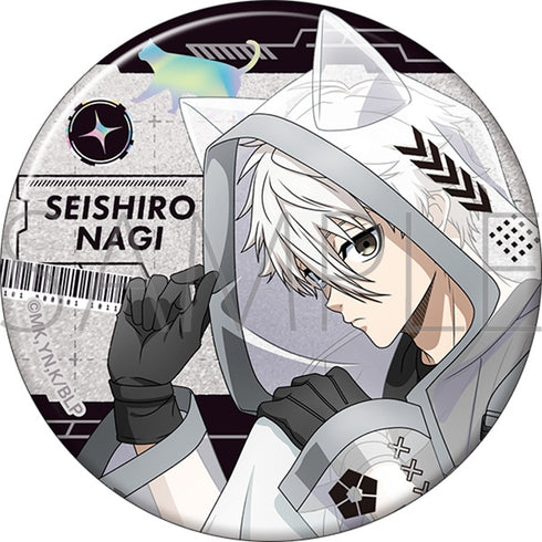 "Blue Lock Season 2" Big Glitter Pin Badge / Seishiro Nagi Cyber Cat