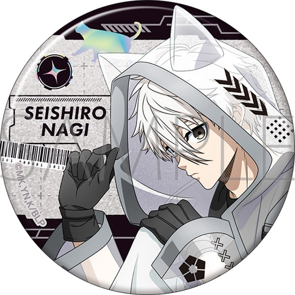 "Blue Lock Season 2" Big Glitter Pin Badge / Seishiro Nagi Cyber Cat