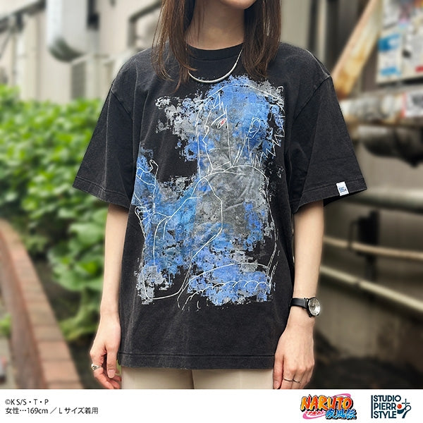 『NARUTO-ナルト- 疾風伝』スタジオぴえろスタイル ヴィンテージ風Tシャツ うちはサスケXL