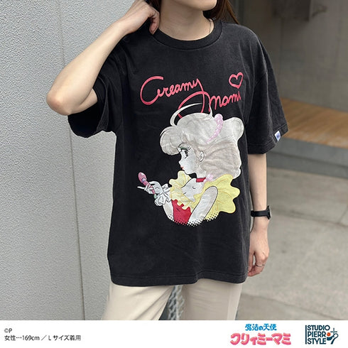 『魔法の天使クリィミーマミ』スタジオぴえろスタイル ヴィンテージ風Tシャツ クリィミーマミ XL